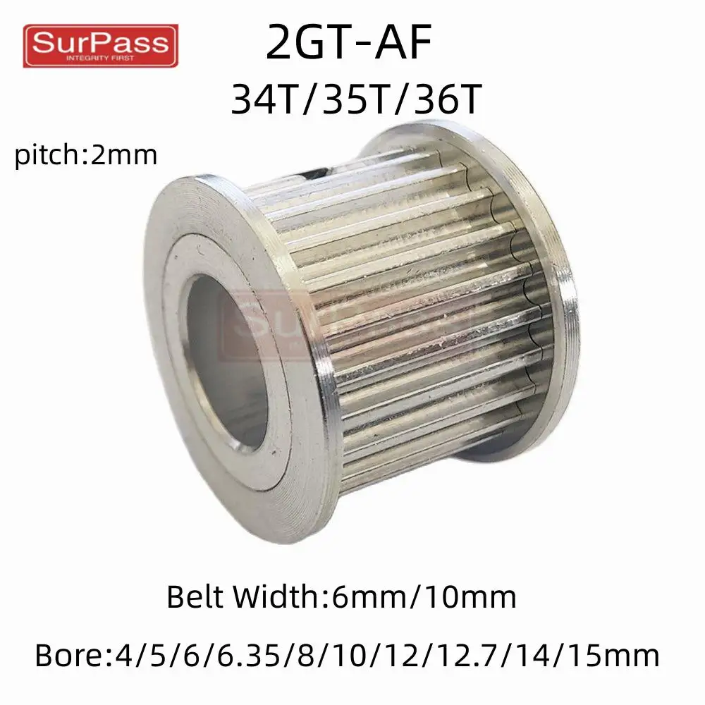 

GT2/2GT Number of Teeth 34T/35T/36T Timing Pulley Bore 4/5/6/6.35/8/10/12/12.7/14/15mm For Belt Width: 6mm/10mm Timing Belt