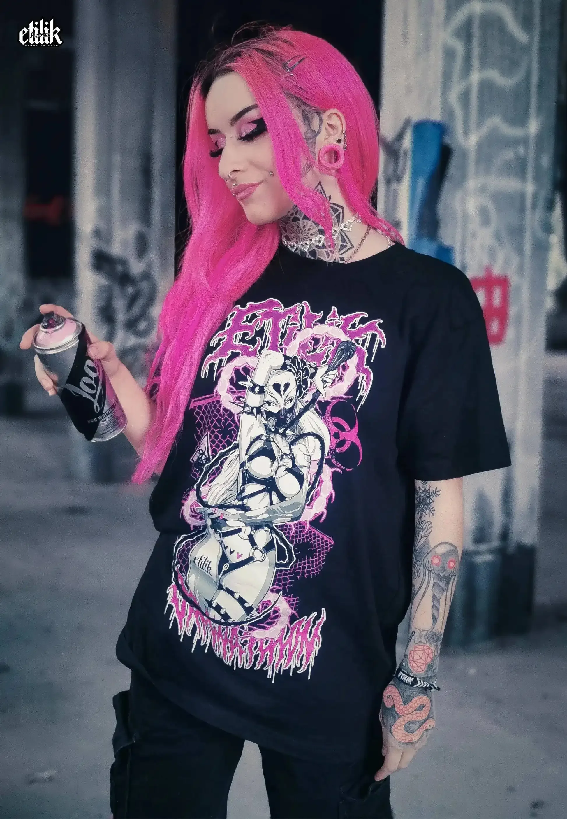 

Street Hip Hop Gothic Women's T-shirt Summer Overszied Graphics Tee Casual Cotton Gothic Dark Short Sleeves Women's Clothing Top