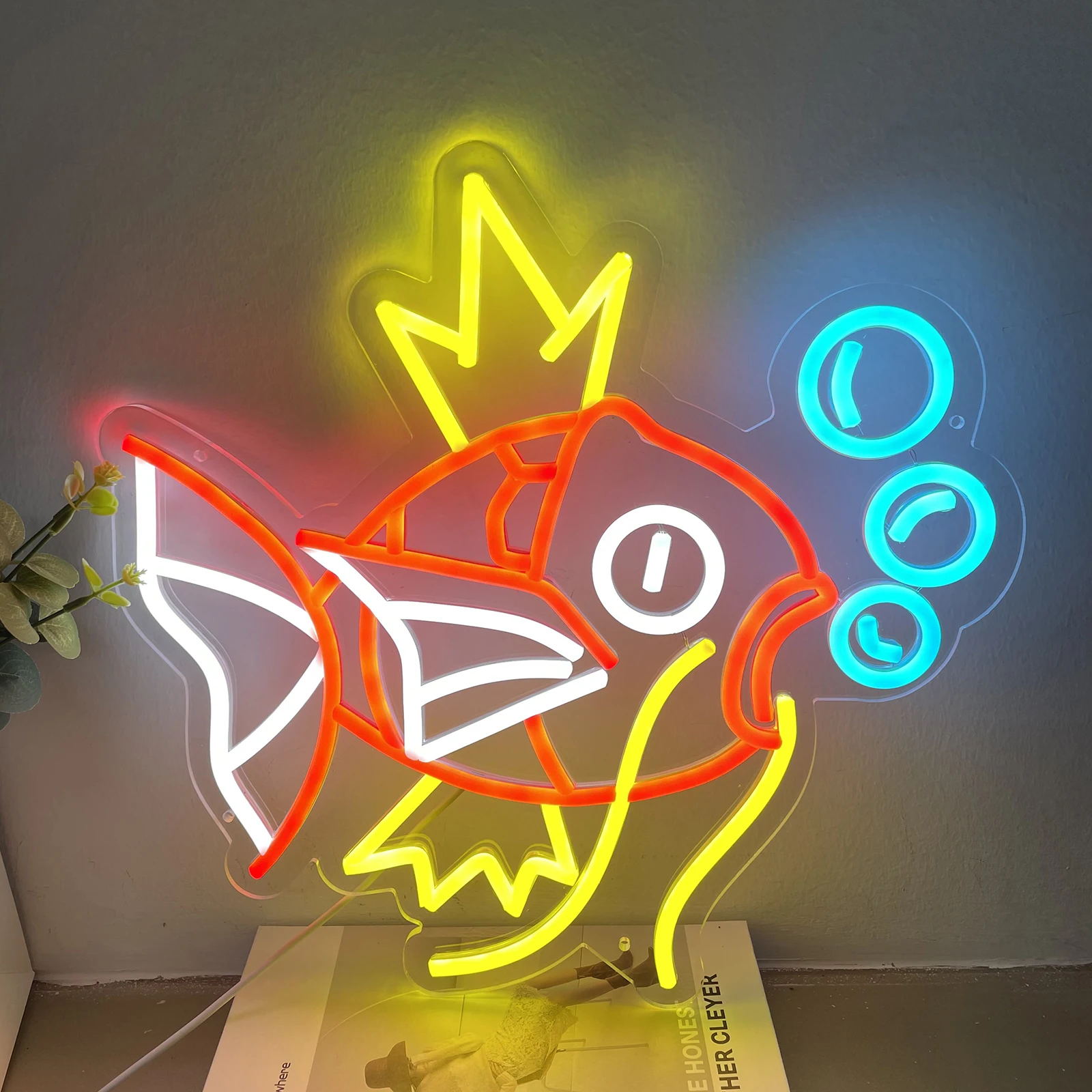 Imagem -05 - Sinal Personalizado de Anime Neon para Wall Decor Carpa Peixe Luz Presente para Adolescente