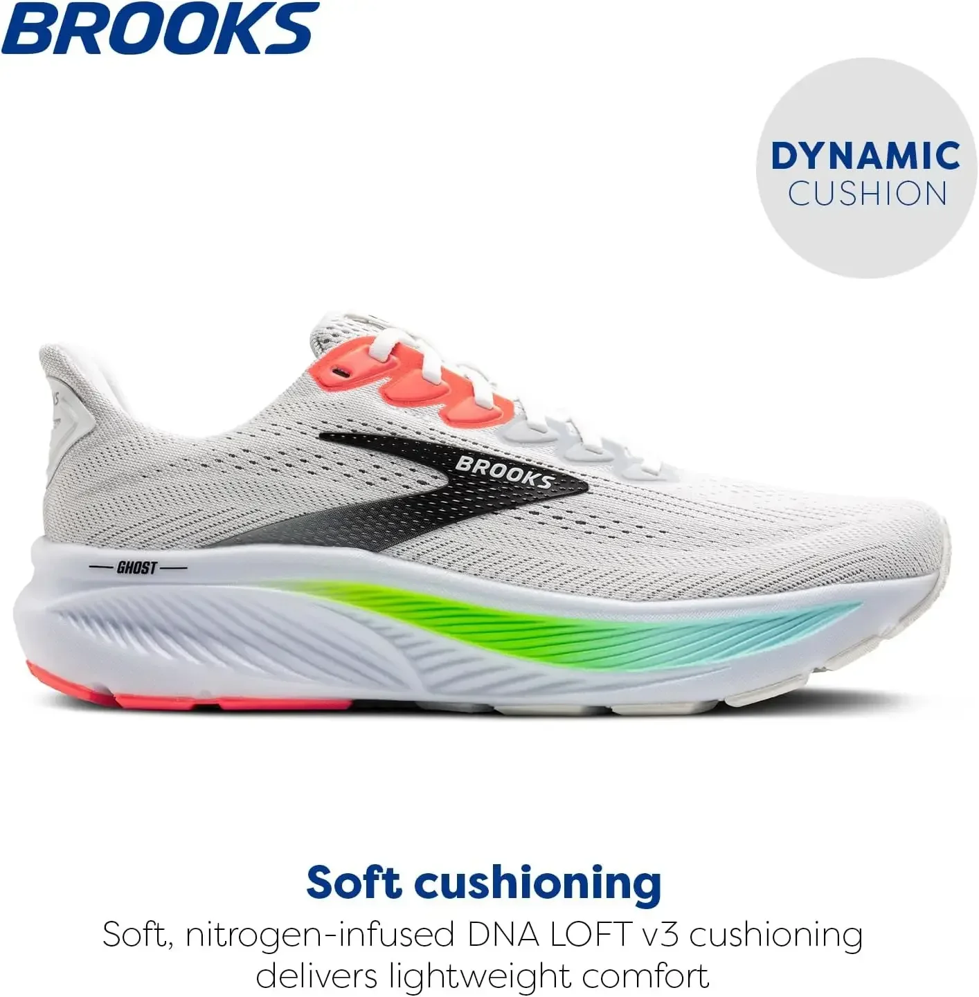 Sepatu Lari Netral Ghost 17 Pria Brooks