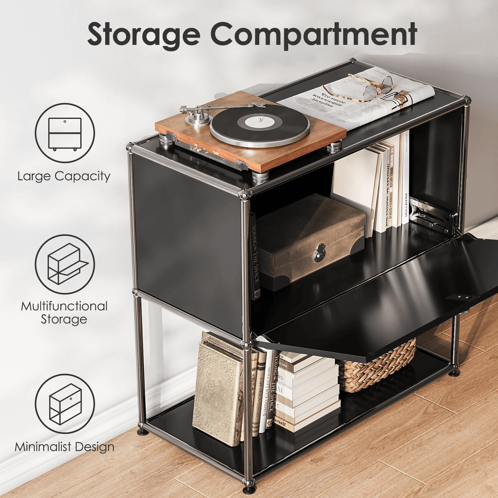 خزانة تخزين منضدة وحدات هالر السرير حامل طاولة جانبية الفولاذ المقاوم للصدأ مجلس معدني لغرفة المعيشة INS pololi Fashion