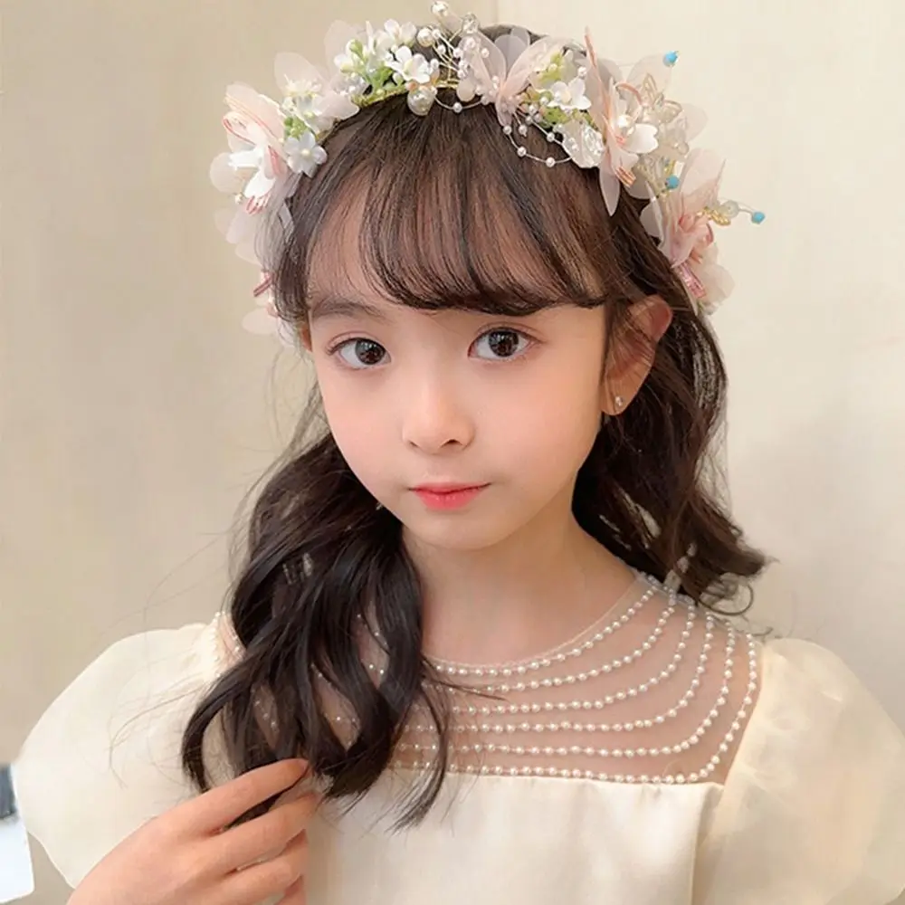 Band Headdress Hair Accessory Photography Props Butterfly Hair Hoop Korean Style Headband Girl Flower Crown Children Wreath