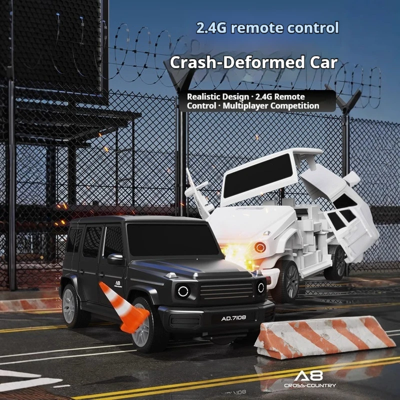 Remote Control Car 2.4G Wireless Electric Simulation Off Road Vehicle Collision Deformation Rechargeable Interactive Racing Toy