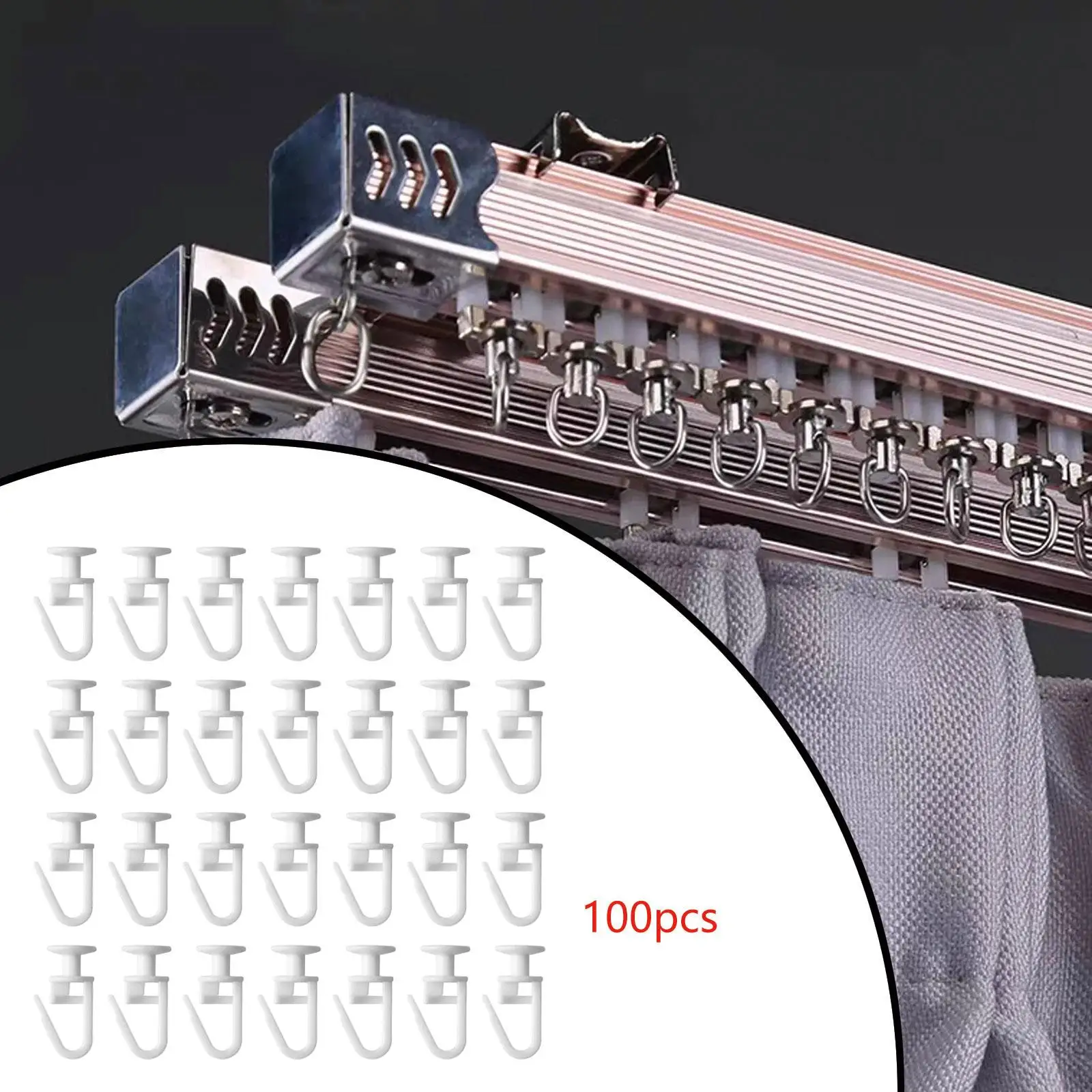 Curtain Track Gliders Rail Pulley Twin Wheel Carrier Quiet Curtain Rollers for Shower Curtain Tracks