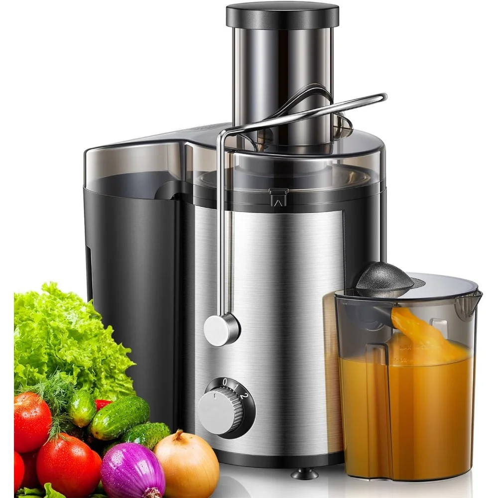 HAOYUNMA Juicer Machine, 800W Centrifugal Juicer Extractor with Wide Mouth 3” Feed Chute for Fruit Vegetable, Easy To Clean