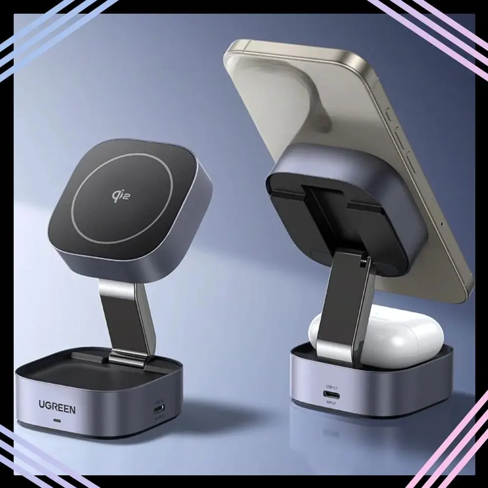 ugreen-qi2-15w-magnetic-wireless-charger-stand-2-in-1-charging-stand-for-iphone-15-16-pro-max-airpods-for-magsafe-fast-charger