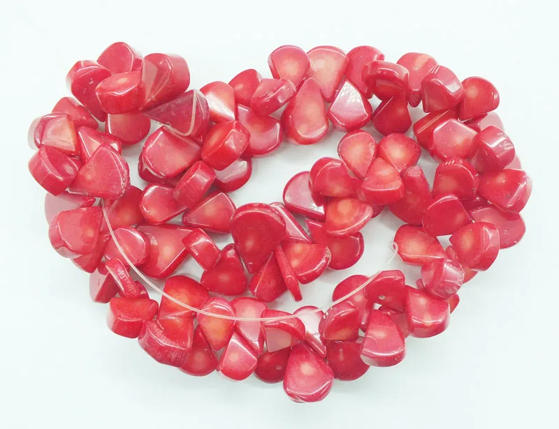 

1 share Premium, Natural, 11-15MM Water Drop Red Coral, Loose Beads, Beads 16"