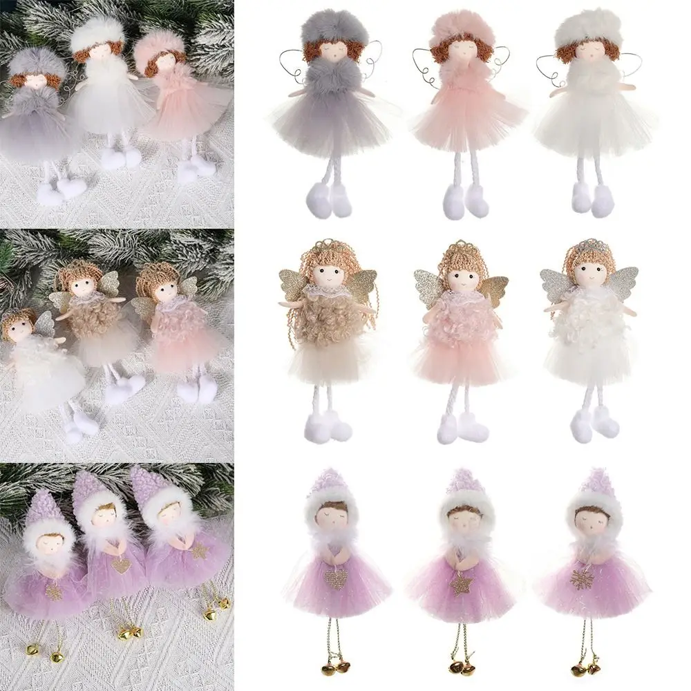 Multicolor Christmas Angel Girl Ornamnet Plush Doll Xmas Tree Ornaments Christmas Hanging Decorations Accessories Embellishment