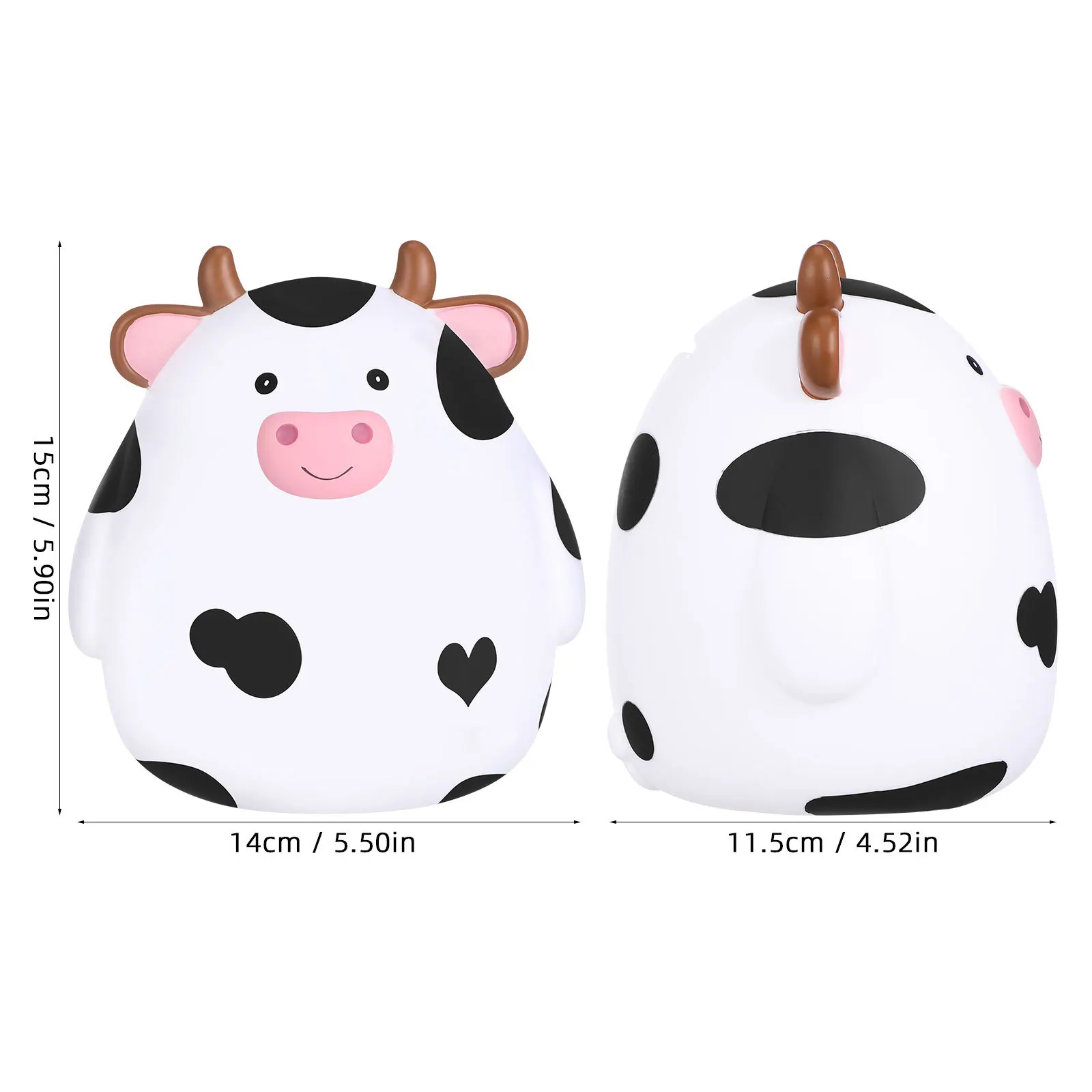 صندوق توفير المال على شكل بقرة ممتعة للأطفال تعلم الإدارة المالية إدراج العملات المعدنية فواتير بنك أصبع من الفينيل القوي للأولاد والبنك