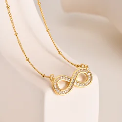 Women Gift Infinity Necklace, Cubic Zircoina Pendant Jewelry for Mom Girlfriend