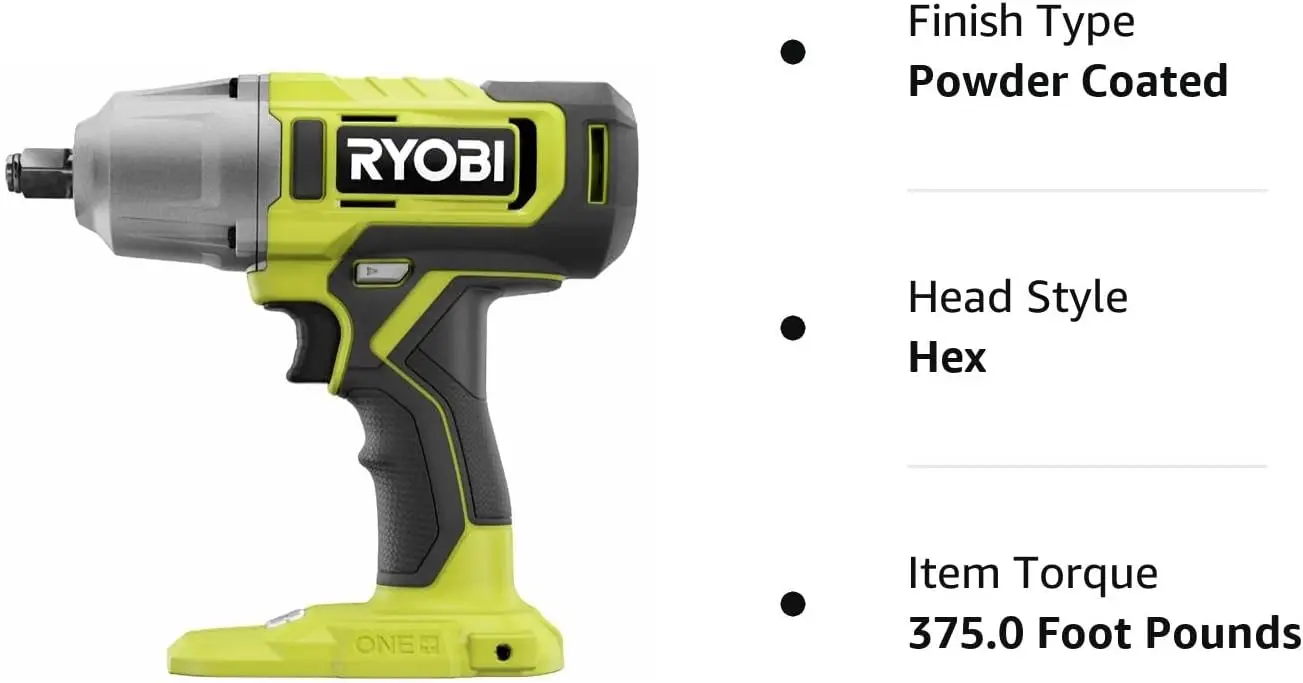 Ryobi PCL265 18V ONE + inalámbrico 1/2 pulgadas Llave de impacto (solo herramienta, batería y cargador no incluidos)