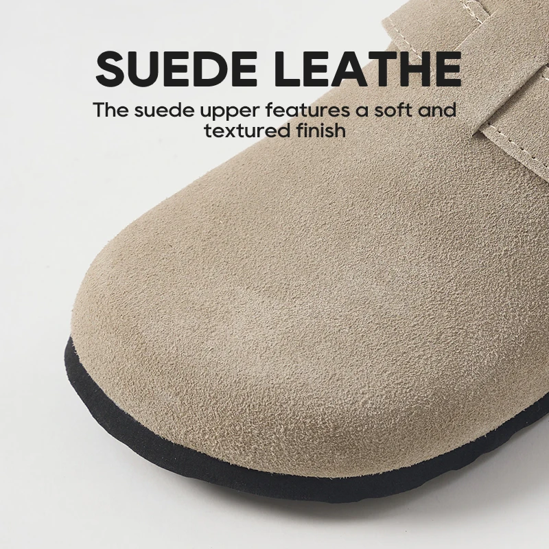 UTUNE Retro Suede Clog Slippers Men's & Women's Soft Cork Sole Comfortable Casual Mules Indoor & Outdoor Non-Slip Home Shoes image 6