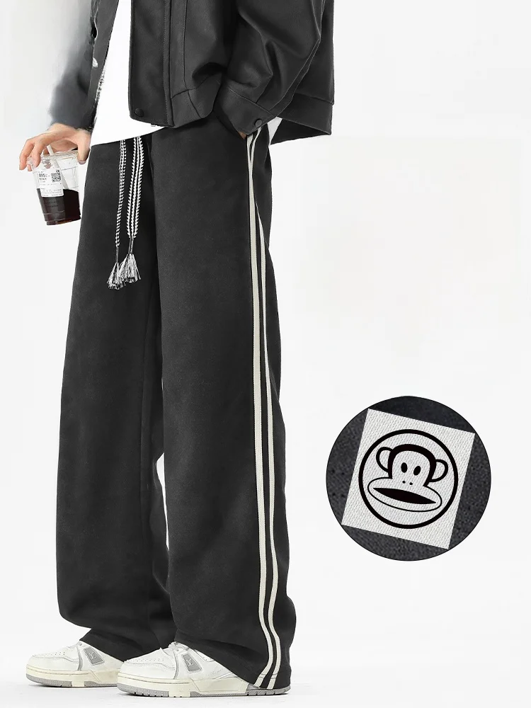 

Мужские спортивные брюки Paul Frank American Style свободного прямого кроя с полосатым узором, весна-осень, новинка, повседневные брюки