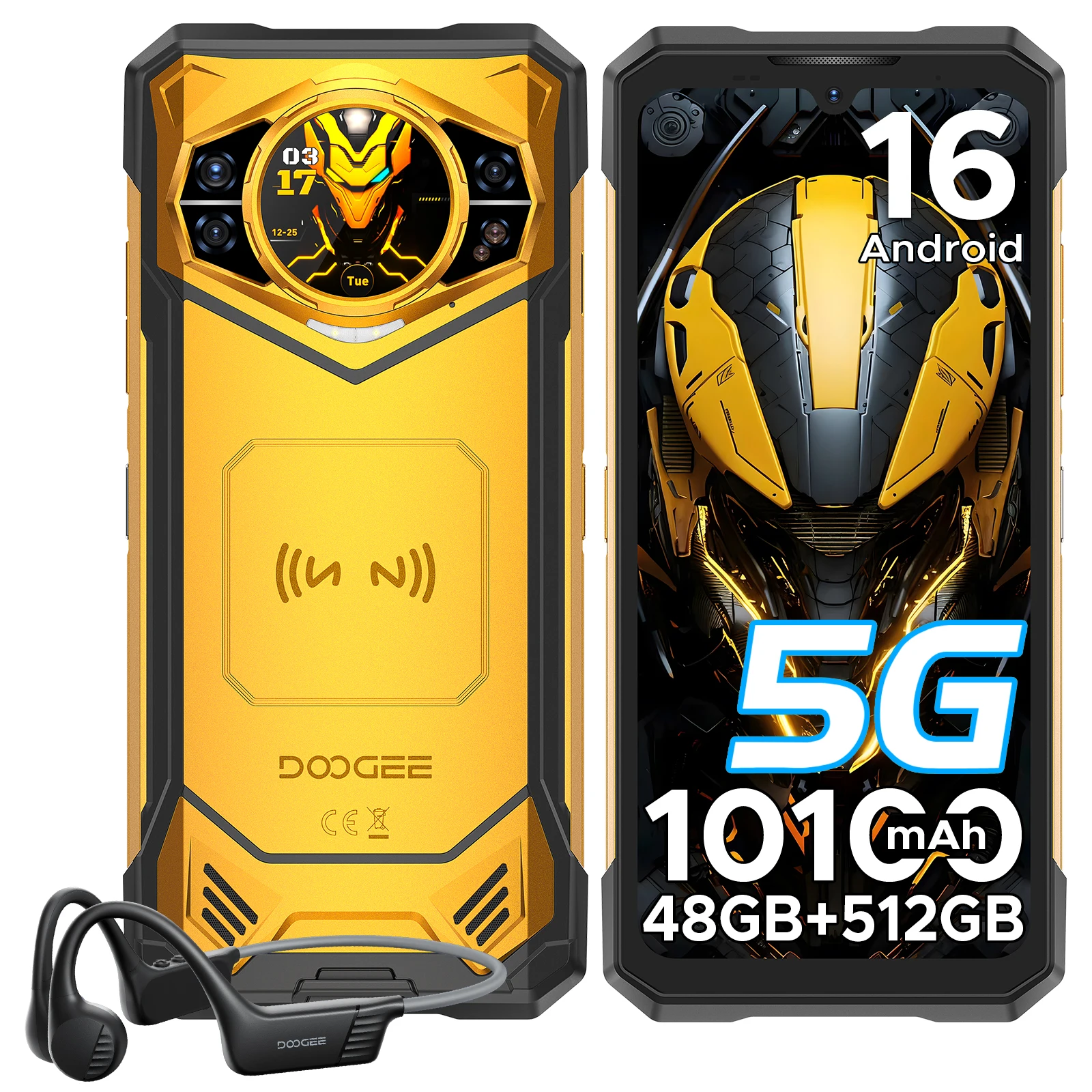 Globe Version DOOGEE S200 X VIP 5G Rugged Phone 6.72" Dimensity 7050 1.32" AMOLED Rear Display 12GB 512GB 10100mAh Battery Phone