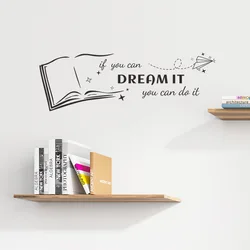 Libros creativos abiertos proverbios en inglés pegatina de pared sala de estar estudio dormitorio decoración calcomanías decoración del hogar papel tapiz autoadhesivo