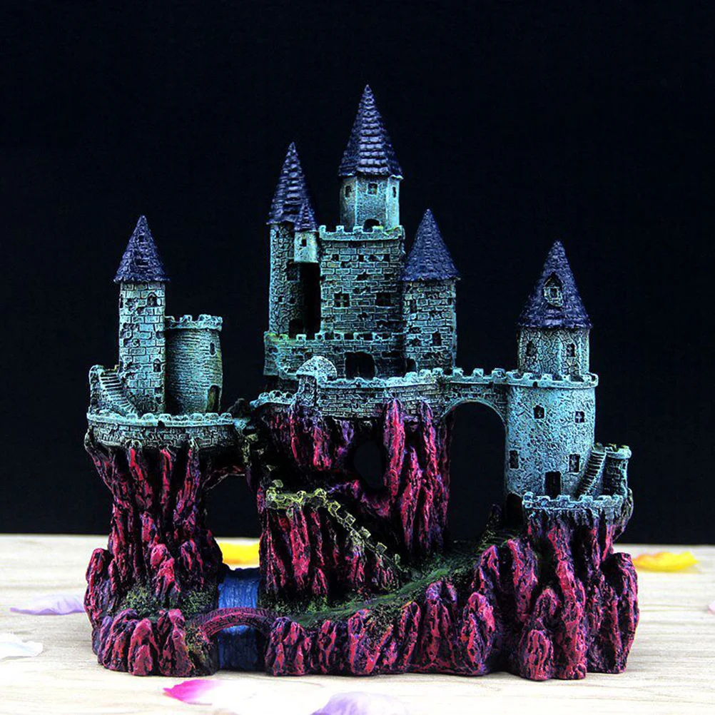 

Ornament Fish Shrimp Hiding Tank Decoration Castle Hideout Cave for Aquarium