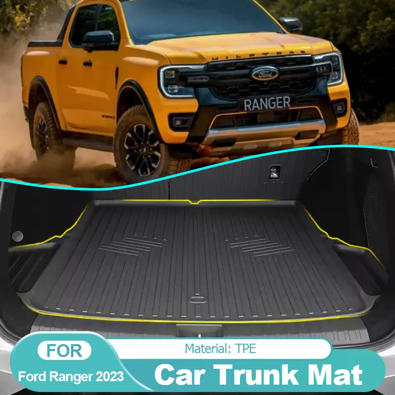 

for Ford Ranger T9 2023 2024 2025 TPE Car Rear Boot Cargo Liner Tailored Trunk Mat Floor Tray Carpet Pad Car Accessories Styling