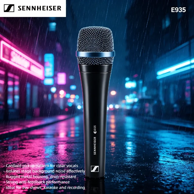 

Новый профессиональный динамический вокальный микрофон Sennheiser E935 с кардиоидной диаграммой направленности, проводной, для живых выступлений, караоке, студийной записи, 3 шт.