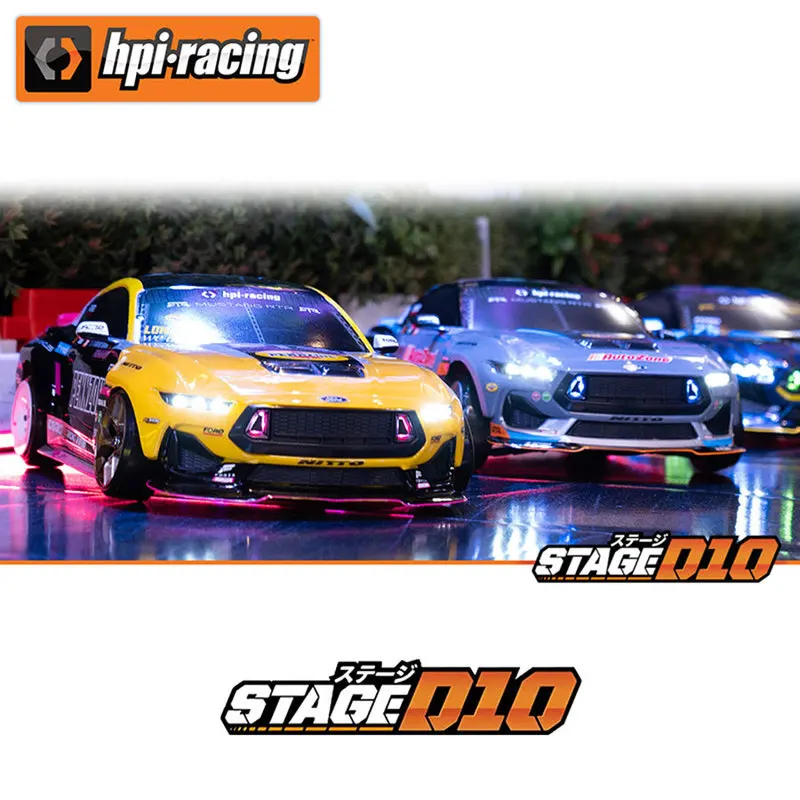 HPI Racing Stage D10 1/10 Ford Mustang RC Drift Car Electric Remote Control RWD Racing Hobby Vehicle For Drift Enthusiasts