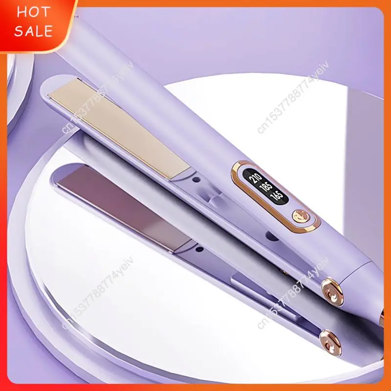 2 في 1 مكواة فرد الشعر المجعد للنساء، أداة العناية بالشعر السلبي، مكواة فرد الشعر التي لا تضر الشعر (الاتحاد الأوروبي) A62X