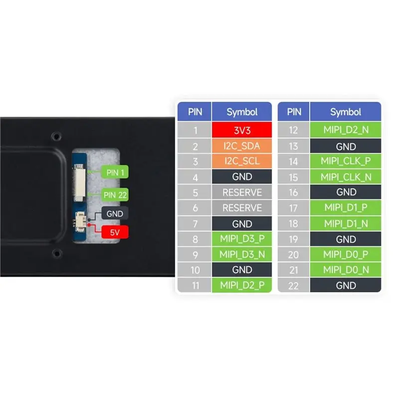 A08E-8.8 Inch 480X1920 DSI MIPI LCD Touchscreen Display IPS Panel For Raspberry Pi 3A+/3B+/4B/5,CM3/3+/4/5,ESP32