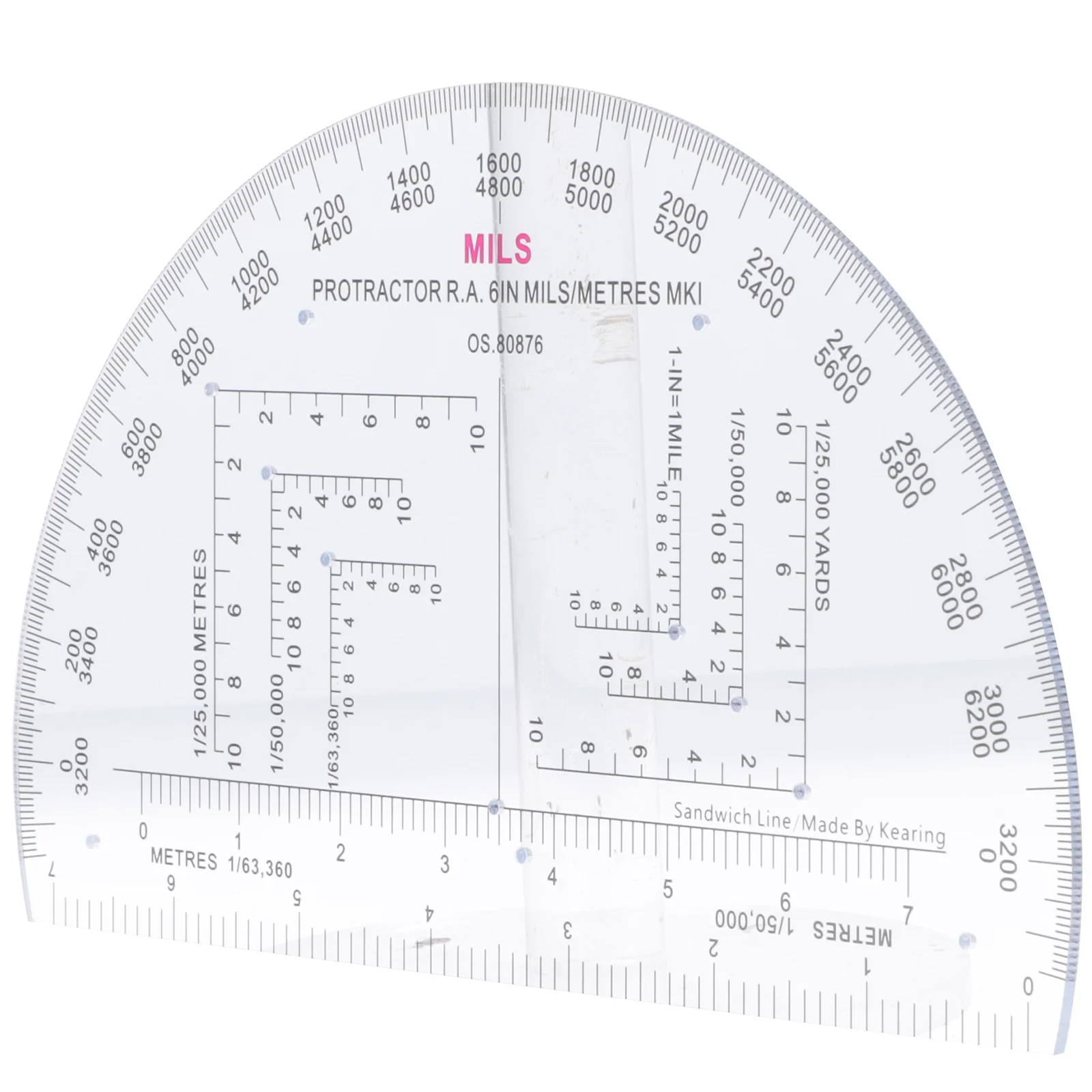 منقلة عسكرية قياس زاوية دقيق مقاوم للاهتراء لأداة مسطرة احترافية #6