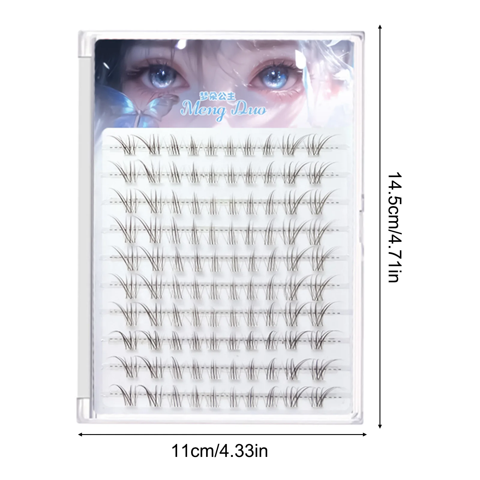 Fox- style manga False Eyelashes extenstions  Brown Mix Length 7-12mm C Curl Natural Look for Daily and Anime Makeup