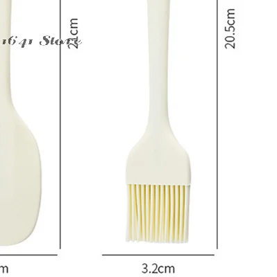 （NEW）3pcs Baking Set Food Grade Silicone Heat Resistant Cream Scraper Egg Beater Grease Brush Kitchen Cake Baking Tools