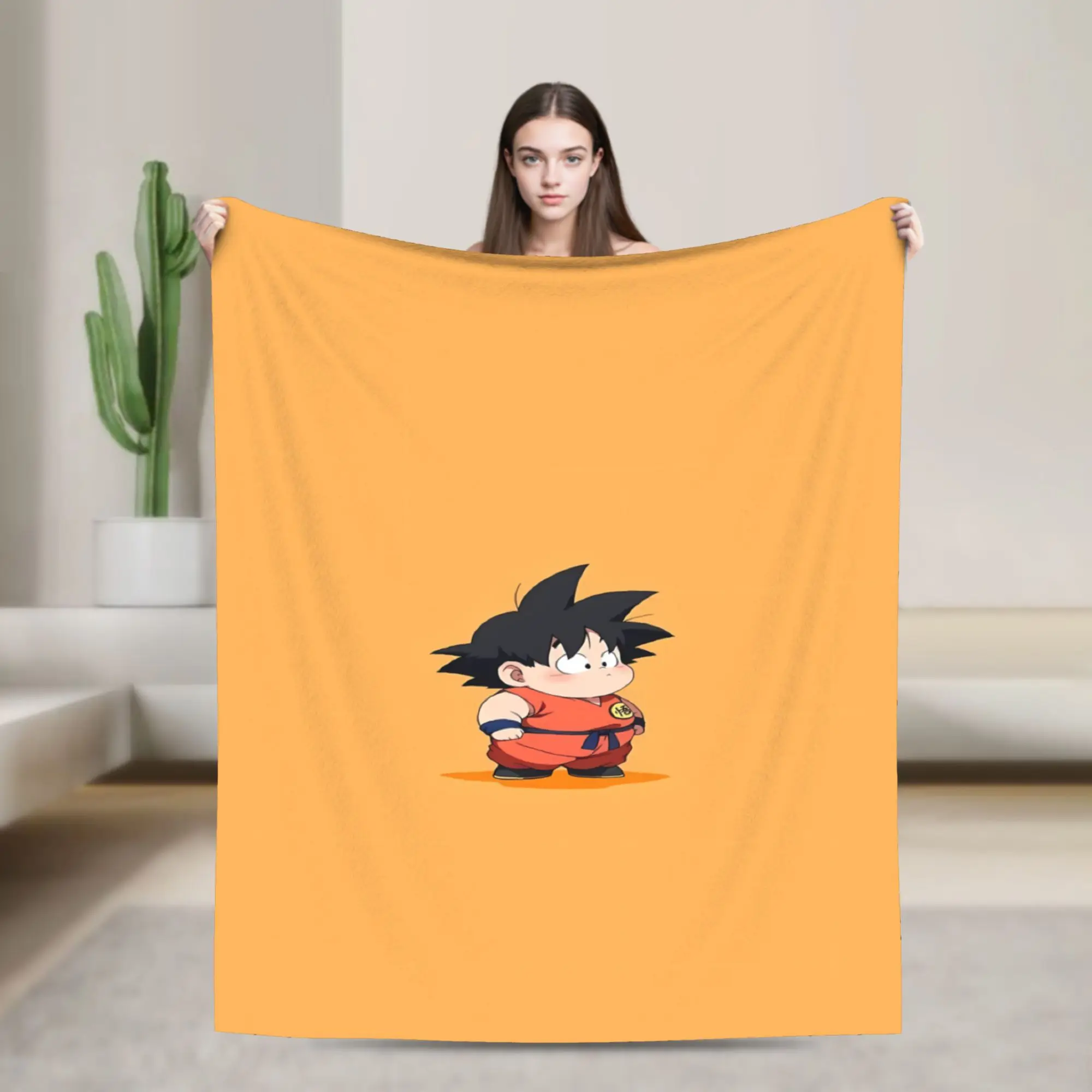 Manta clásica de Dragon Ball con diseño de Goku, manta de franela para acampar, para sala de estar, colcha suave de calidad personalizada, idea de regalo