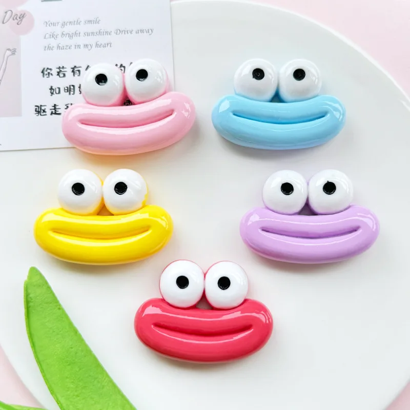 

Funny Expression Sausage Mouth DIY Cream Gel Hair Clip Charger Protective Phone Case Resin Jewelry Accessories