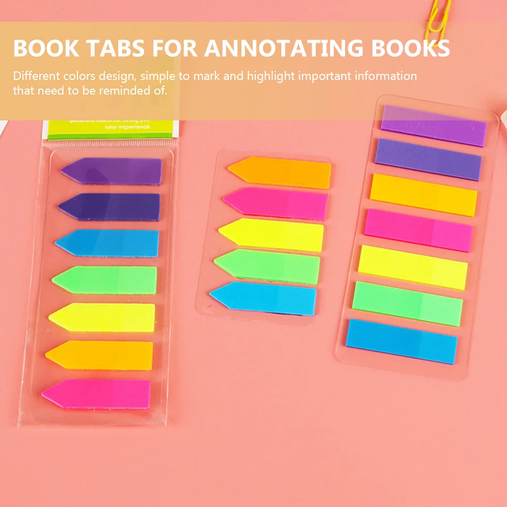 

12 Sets Fluorescent Sticky Tabs Book Index Markers Writable Page Highlighting Labels For Notes Diaries Catalogs Annotation
