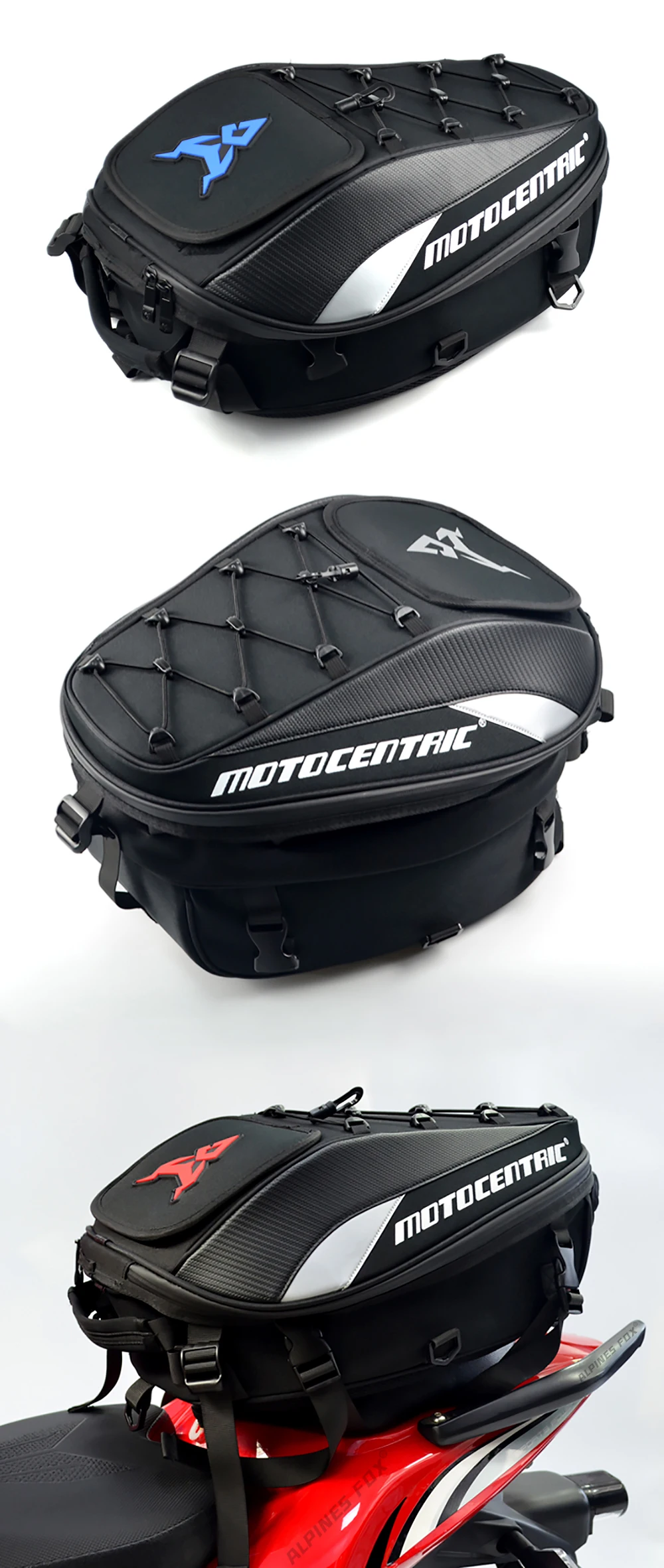 Moto zentrische wasserdichte Motorrad-Heck tasche Multifunktions-Rücksitz tasche Hochleistungs-Motorrad tasche Fahrer-Fallbein-Seiten tasche – Detail 12