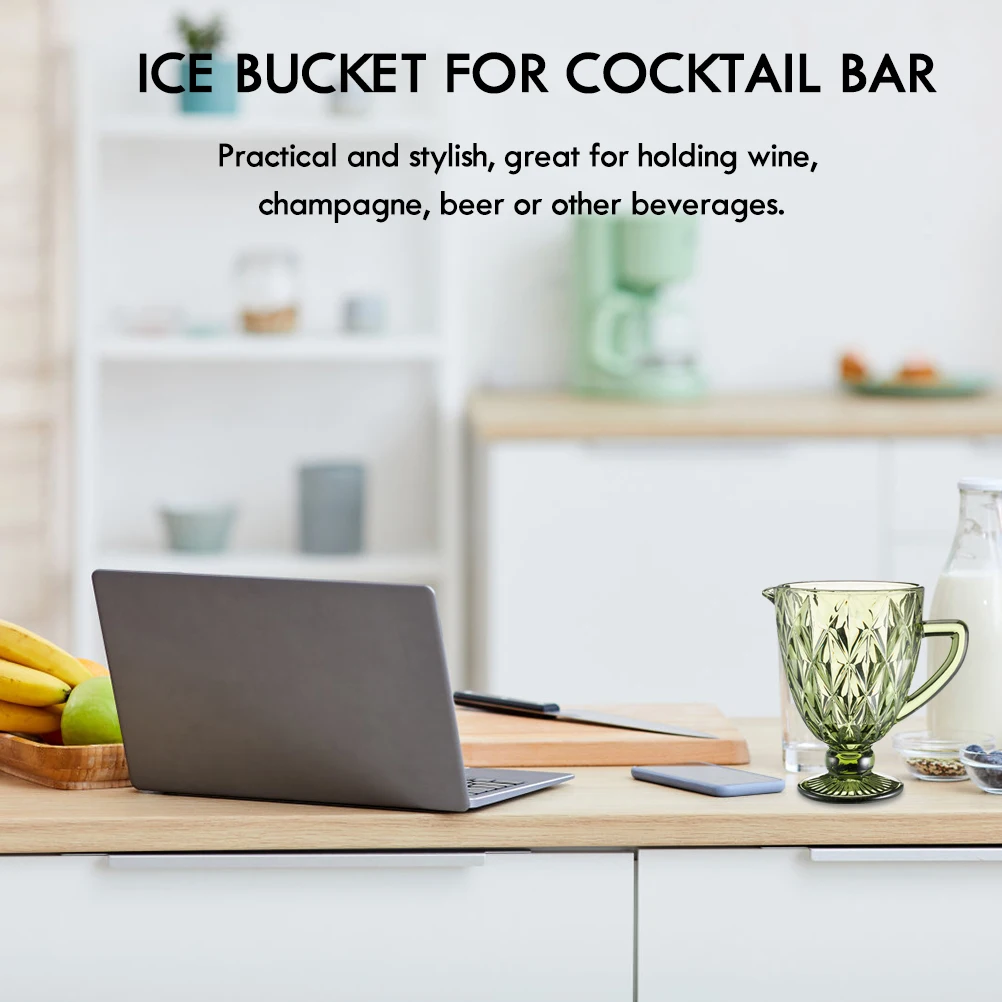 

European Style Ice Bucket Large Capacity Lightweight Single Handle Wine Beer Holder Party Bar Ice Storage Container