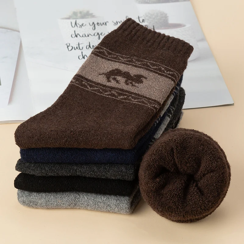 3 Pairs/Set Winter Men Socks Keep Warm Thicken Rabbit Fur Soft Essential Comfortable High Quality Male Socks