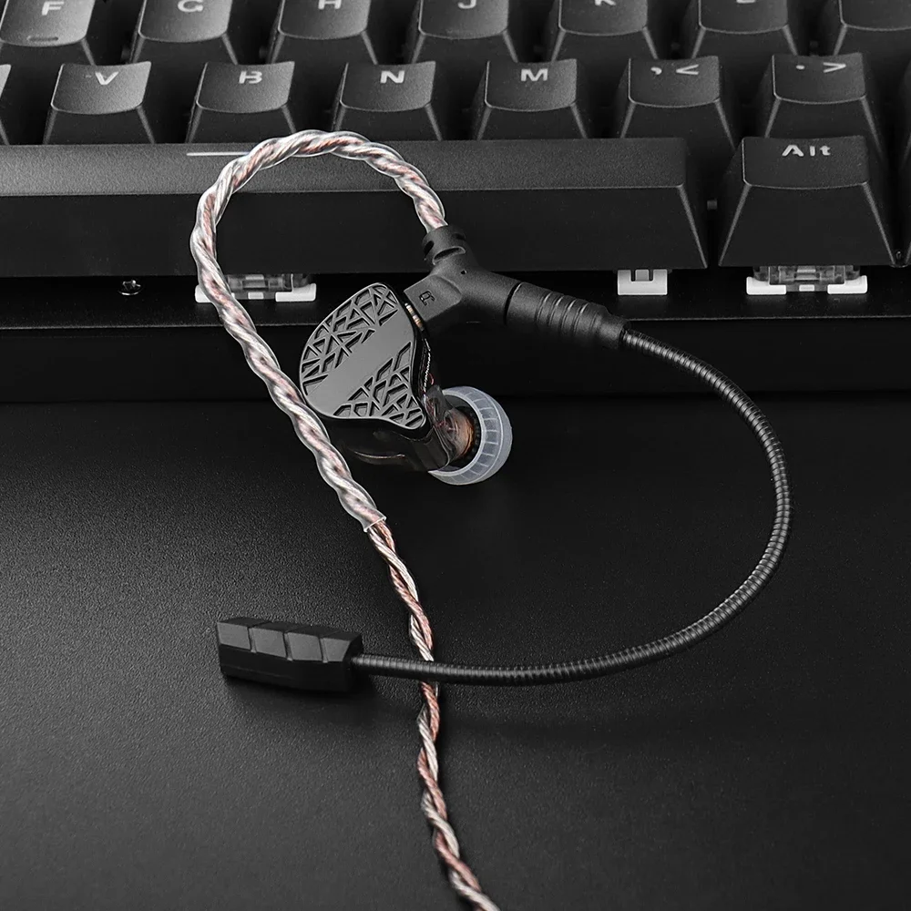 TRN RedChain Plus Gramr Cable de actualización de auriculares para juegos con micrófono desmontable 3,5mm 1,2 M/2M auriculares TRN tienda Original