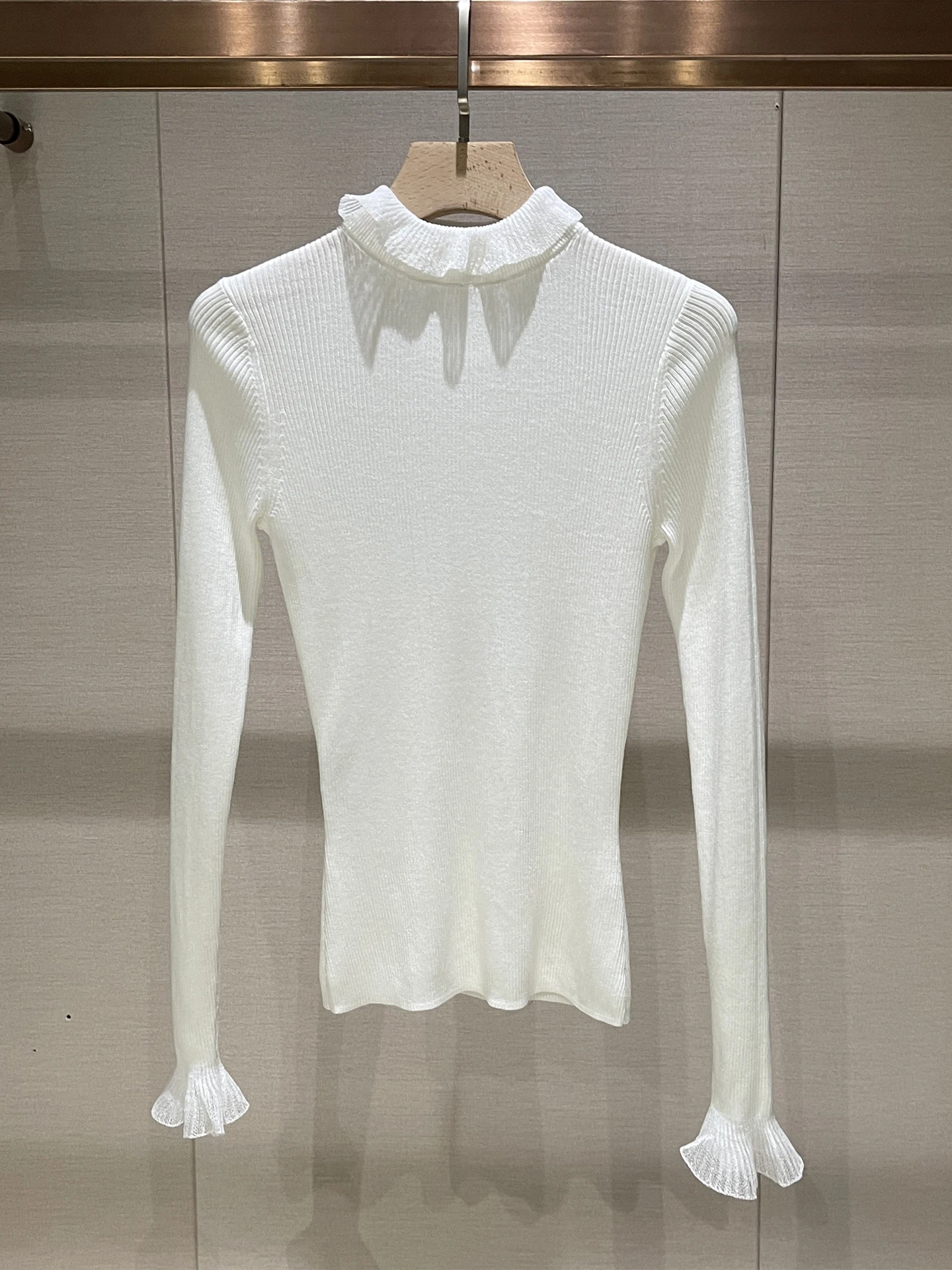 スリムフィット ニットトップ レディース ベースレイヤー ロングスリーブ スタンドカラー 装飾付き カジュアル スリーブレス 通気性 快適 カラー