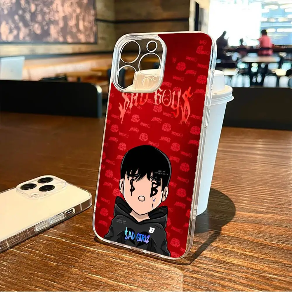 حافظة هاتف J-Junior H $AD BOYZ 4 LIFE لهاتف iPhone17,16,15,14,13,12,11 Plus,Pro Max غطاء شفاف ناعم