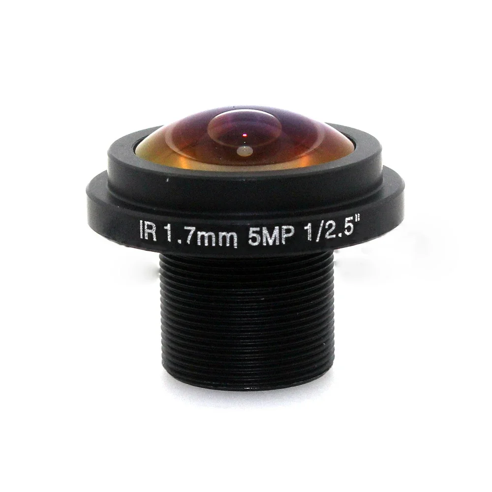 Objectif Fisheye haute définition pour caméra IP CCTV, carte IR pour caméras de sécurité CCTV IP, 1x HD, 5AJFisheye, angle de 1.7mm, 1/1/2"