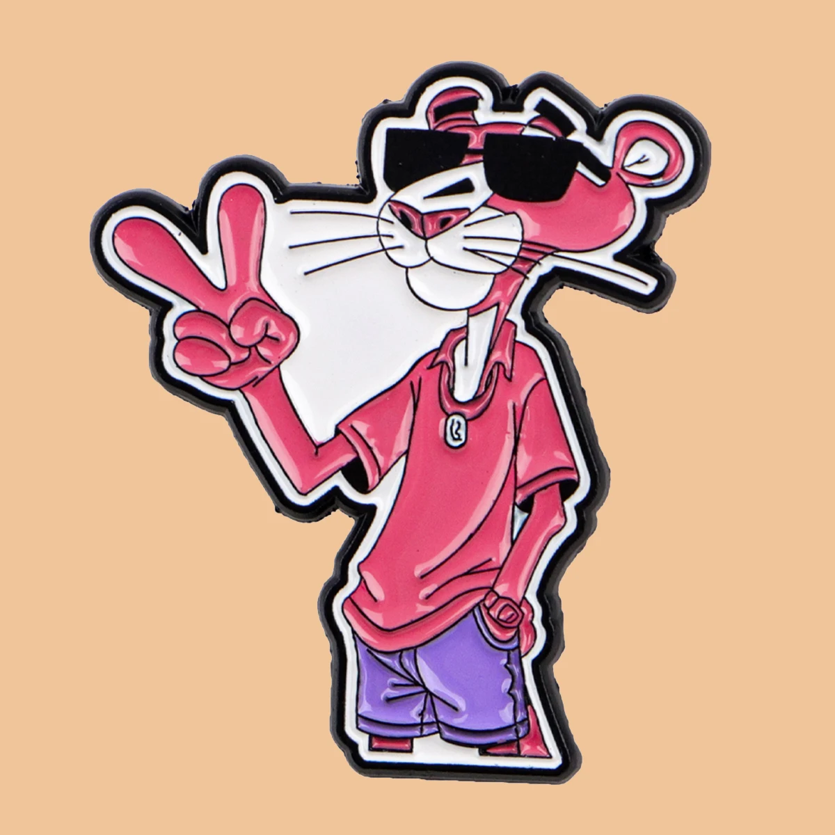 

Pink Sunglasses Leopard Enamel Pins Cartoon Animals Pin Badge on Backpack Lapel Brooch Costume Accessories Fashion Jewelry Gifts