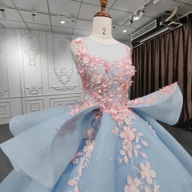 Vestido romántico de princesa para quinceañeras con estampado floral y bonito vestido de fiesta cansado Avondjurken