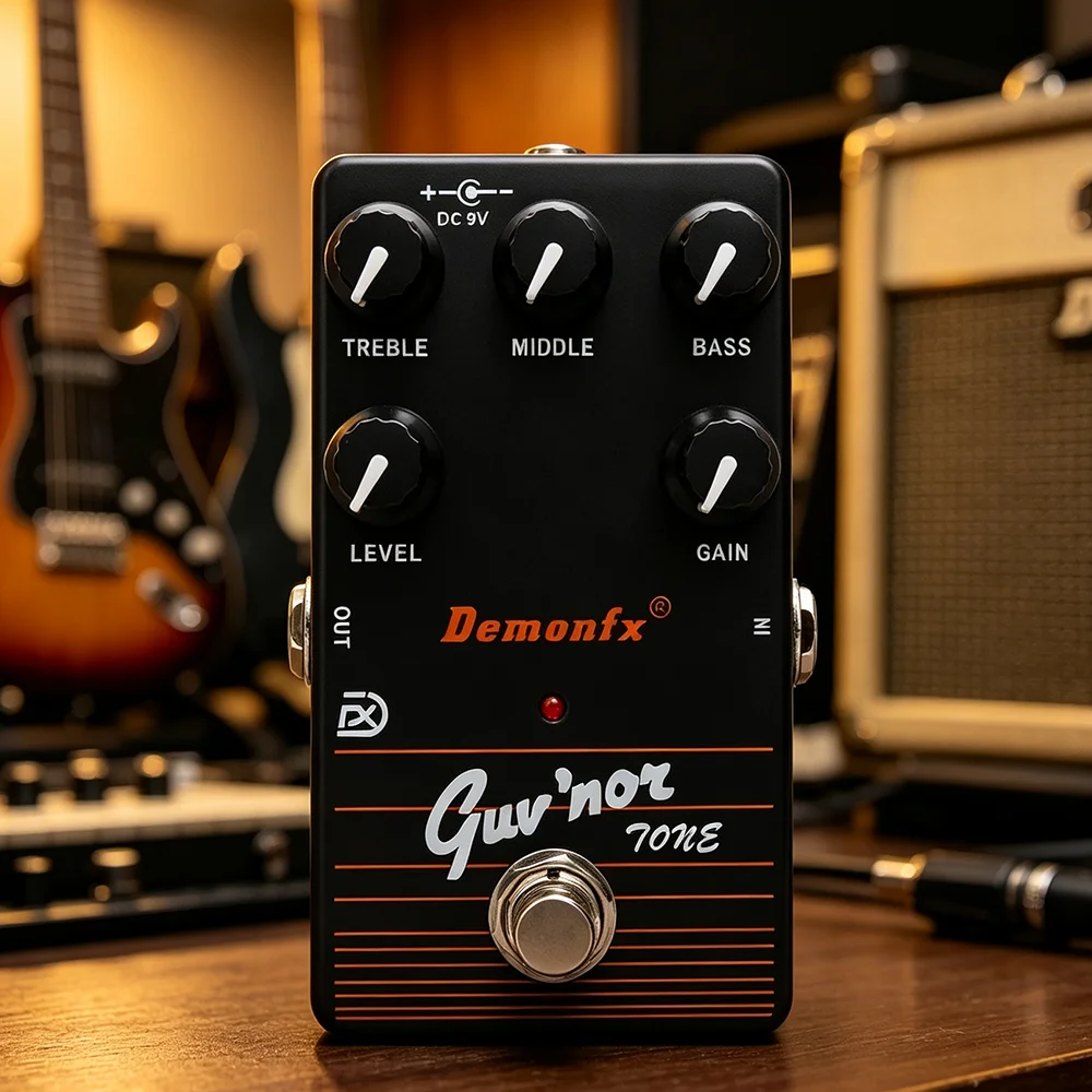Demonfx Guitar Effect Pedal Guv'nor Reissue Distortion Boost Pedal with A Full 3-band EQ, Gain, and Level Controls
