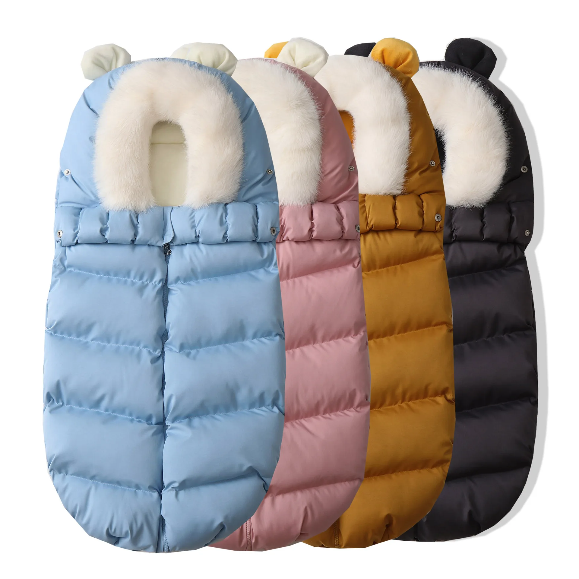 

2024 Winter Fashion and Leisure Warm Sleeping Bag Kids' Comfortable and Soft Solid Color Thickening Sleeping Bag