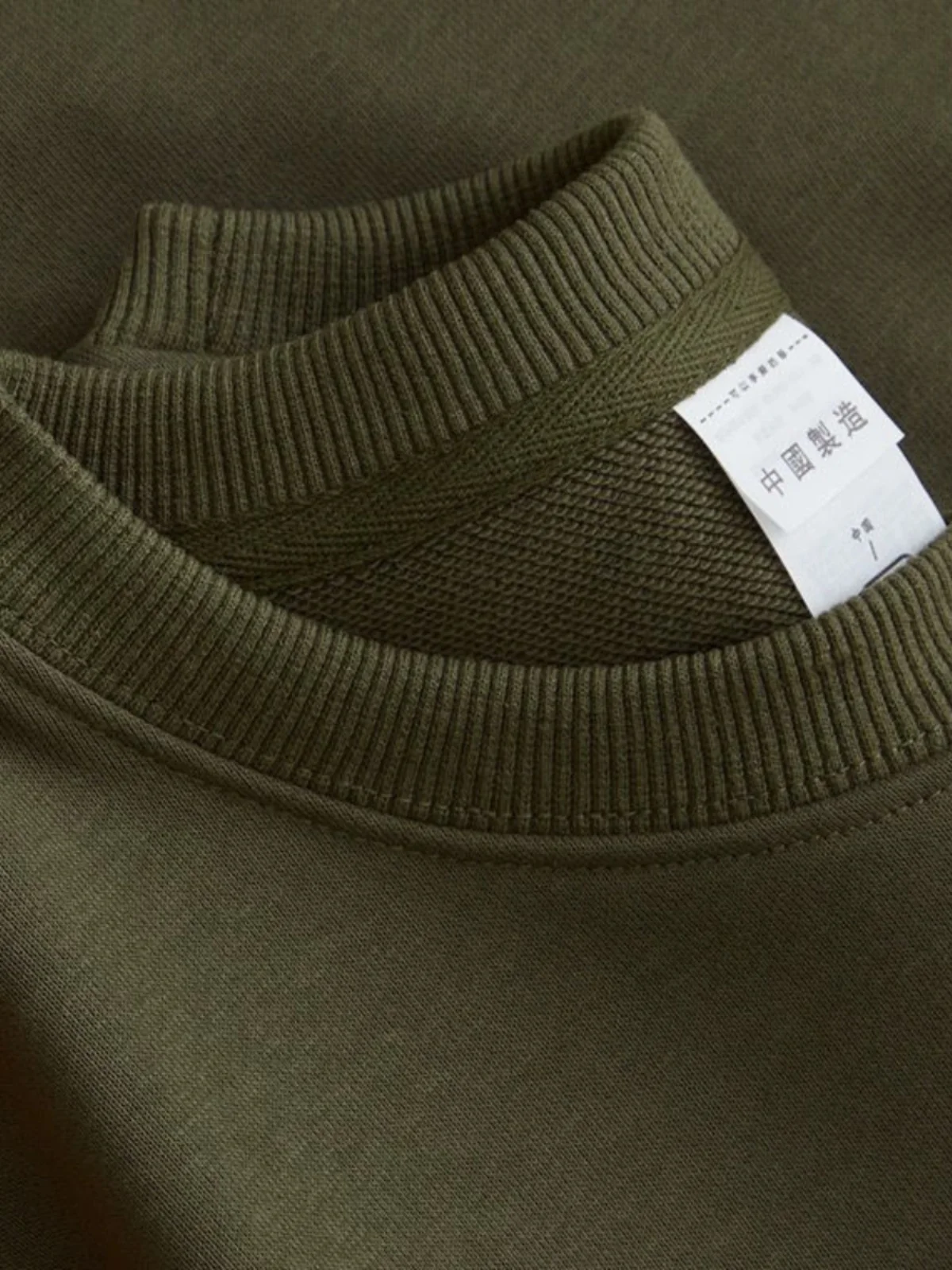 

Loose Fit Men's Crew Neck Sweatshirt Pure Cotton Long Sleeve Military Green Color Block Casual Comfortable Antimicrobial Top