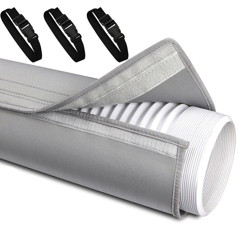 غطاء خرطوم مكيف الهواء، غطاء حماية عالمي لأنابيب العادم، غلاف عازل للحرارة مقاوم للغبار، غطاء فتحة تهوية لخرطوم التيار المتردد