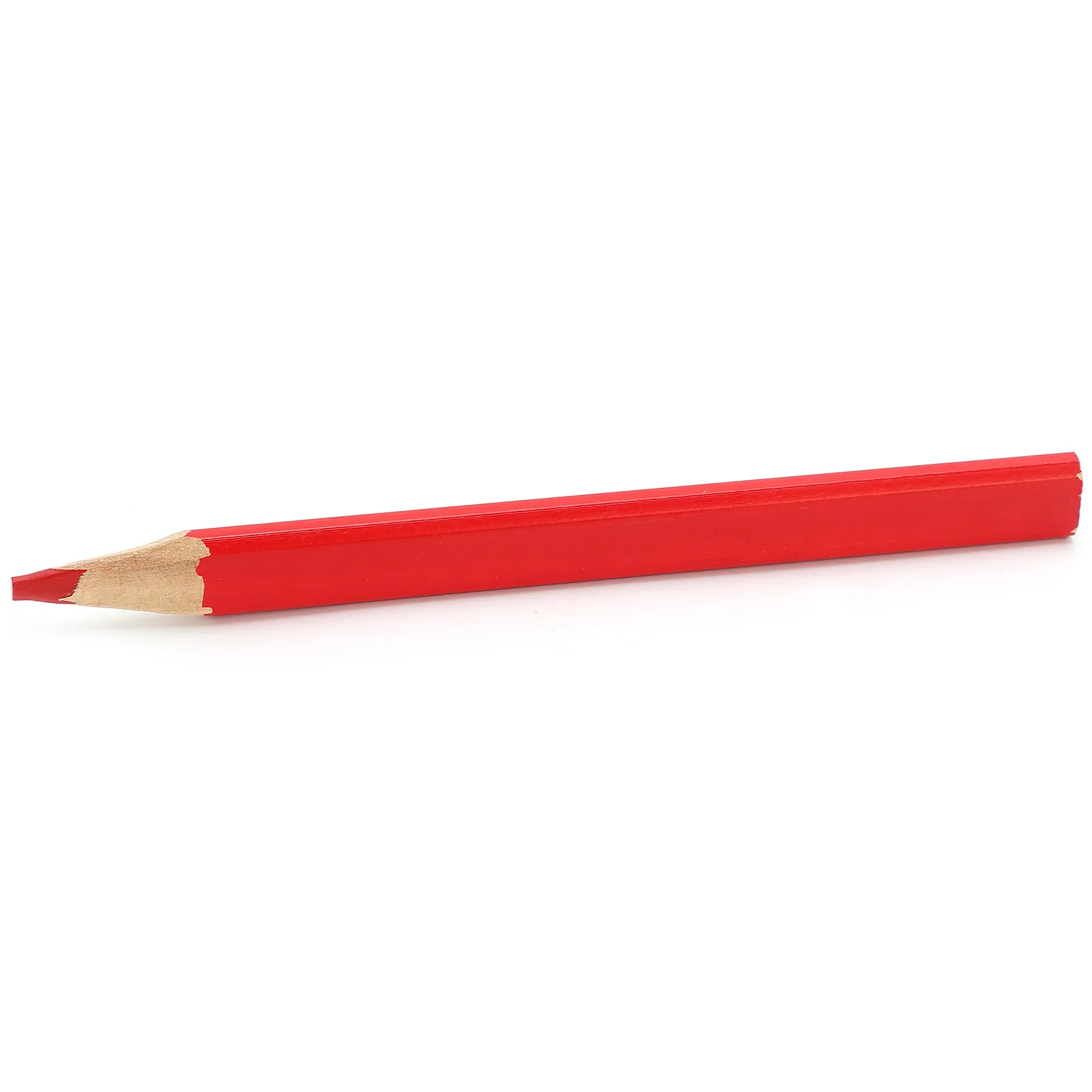 10Pcs 170mm Carpenter Pencils Pine Wood Material Octagonal Shape Builders Pencils Red Core Double Head Design Octagonal Pencils