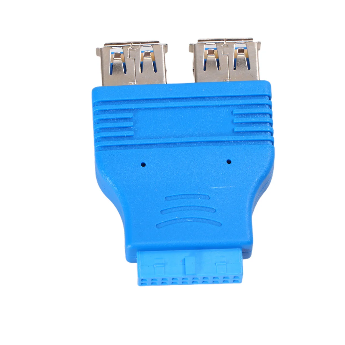 

1Pcs 20 Pin Motherboard Header Female to Dual USB 3.0 Type A Adapter Connector Blue High Speed Data Transfer Compatible with USB