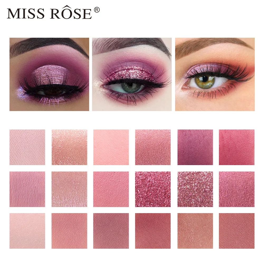 MISS ROSE 18 Color HUDA Pearlescent Matte Eye Shadow Professional Color Make-up Multicolored Eye Shadow Disc