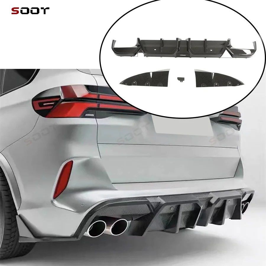 

Dry Carbon Fiber Rear Bumper Diffuser Lip LCI Style For BMW X5M F95 Rear Spoiler Body Trim Accessories