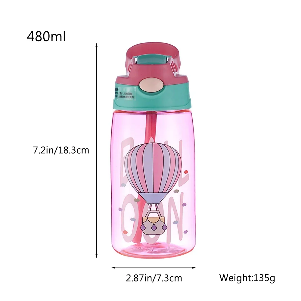 480Ml Kids Sippy Cup Water Bottles Creative Cartoon Feeding Cups With Straws And Lids Spill Proof Portable Toddlers Drinkware