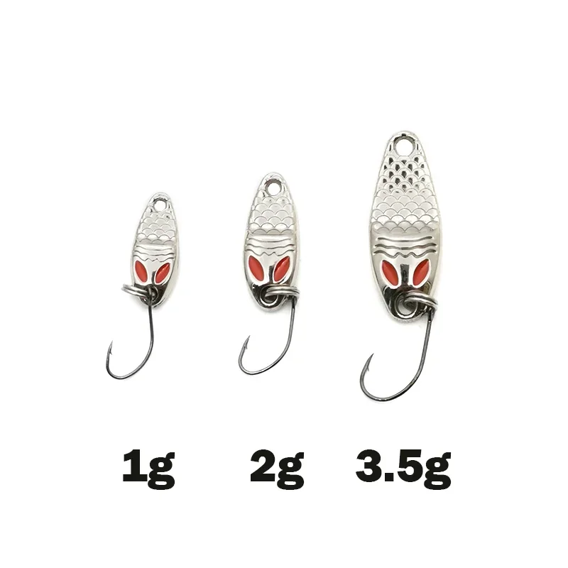 NEW Mini fishing Lure 1g2g3.5g spoon metal lures Spinnerbait Minnow small fish Single Hook jig Stream Trout baits pesca hot